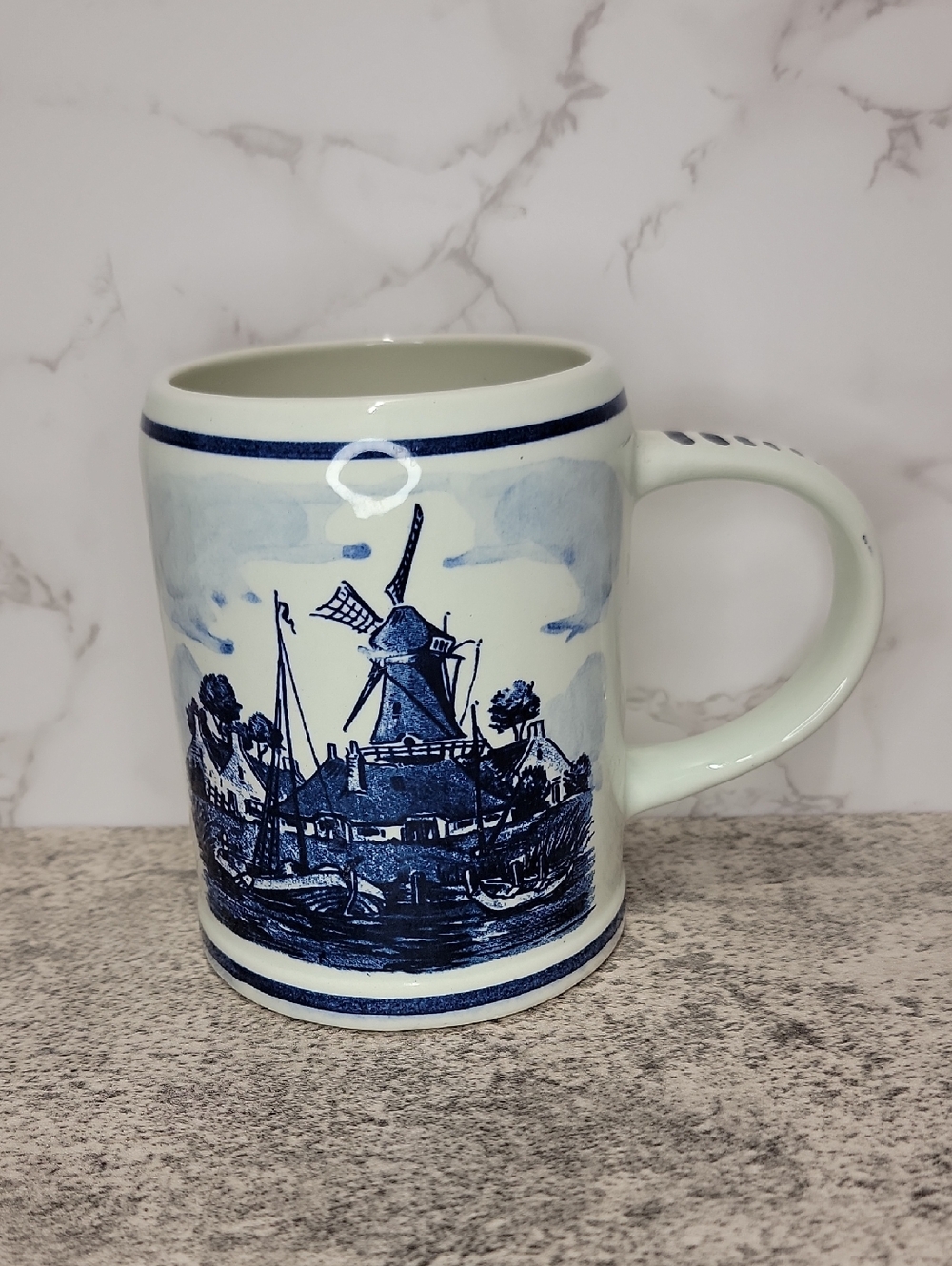 Vintage Blauw Delfts Beer Stein Mug Delft Blue